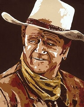 JOHN WAYNE TRUE GRIT | CANVAS | BLUES | 3:4 RATIO | ACRYLIC PAINTING | COUNTRY