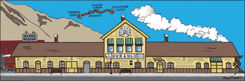 D&amp;SNG RR DEPOT | LOOSE PRINT | D&amp;SNG | 1:3 RATIO | LIFESTYLE | ILLUSTRATION