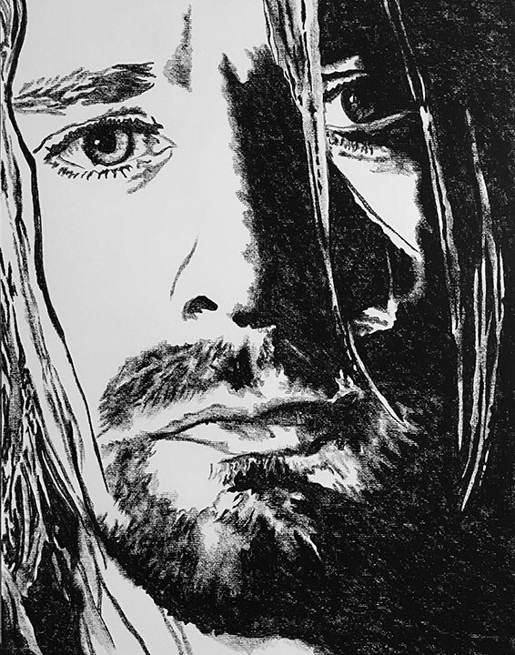 GRUNGE ROCK NO. 1 | LOOSE PRINT | CHARCOAL | 3:4 RATIO