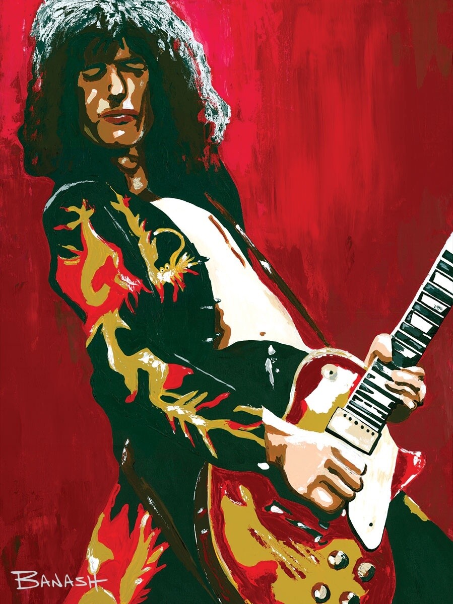 JIMMY PAGE BRING IT ON HOME | LOOSE PRINT | BLUES | 3:4 RATIO | ACRYLIC PAINTING | ROCK N’ ROLL