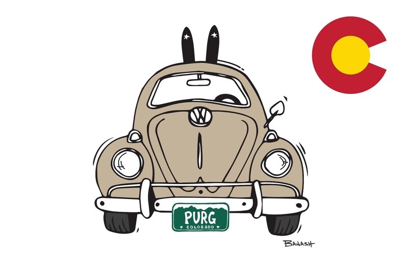BUG SKIIS PURG PLATE CO LOGO POSTCARD