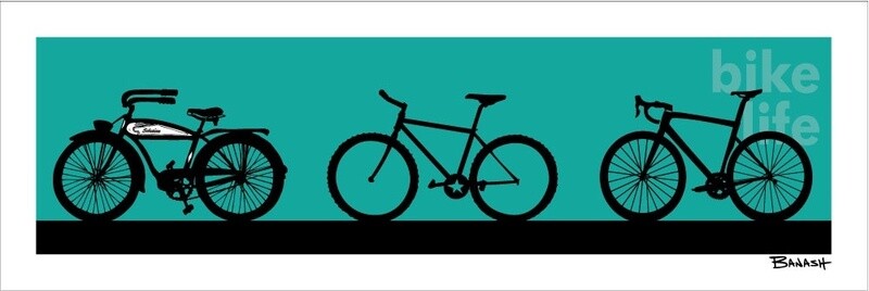 BIKE LIFE EVOLUTION SEAFOAM | CANVAS | 1:3 RATIO | LIFESTYLE | ILLUSTRATION, Size: 4x12