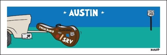 AUSTIN TAILGATE GUITAR | LOOSE PRINT | 1:3 RATIO | LIFESTYLE | ILLUSTRATION