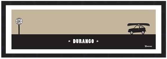 BLK/TAN SUBARU CANOE HWY 550 DURANGO | LOOSE PRINT | 1:3 RATIO | LIFESTYLE | ILLUSTRATION