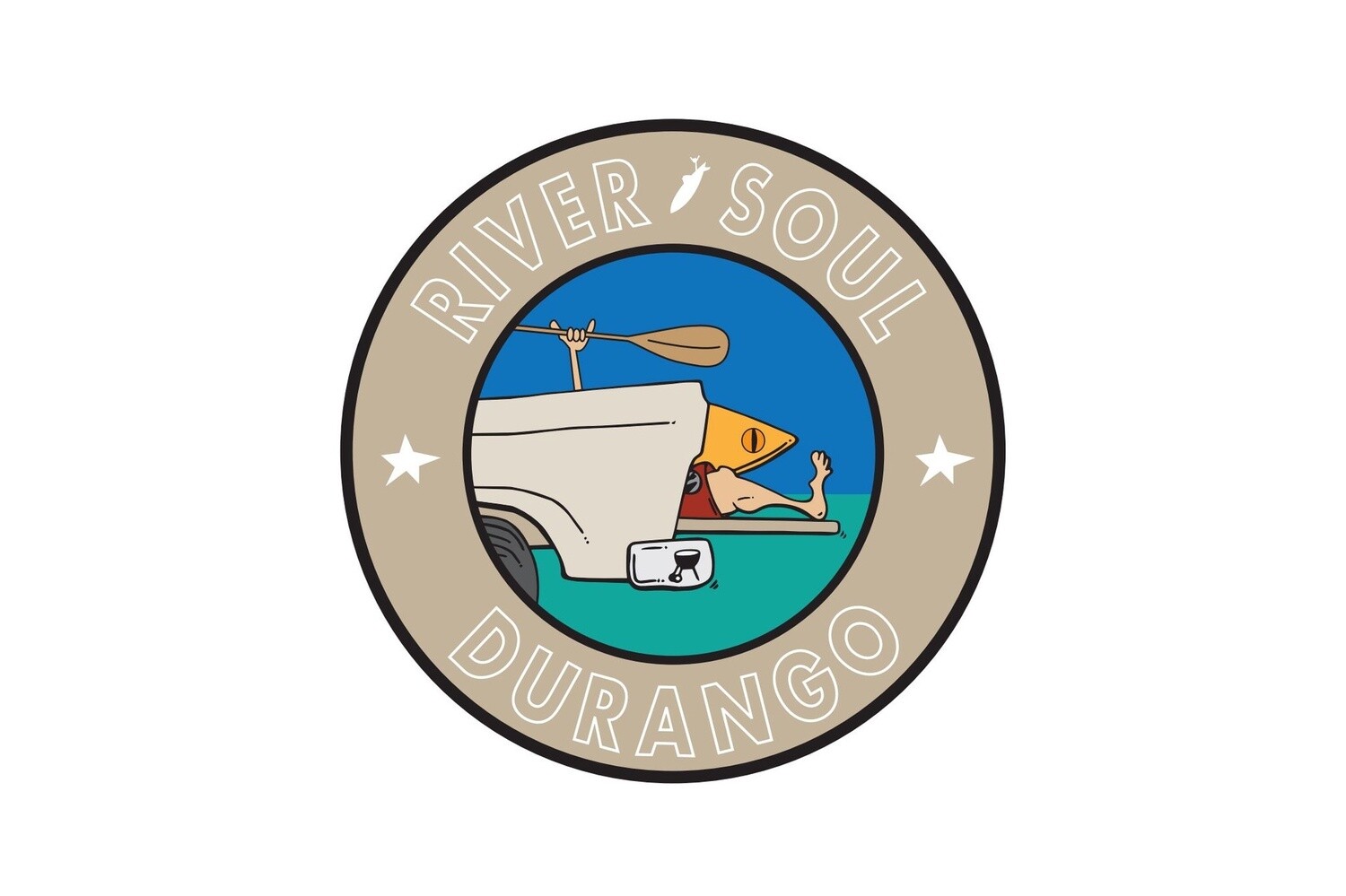 RIVER SOUL DURANGO KAYAK GREM RND POSTCARD, Size: 4x6