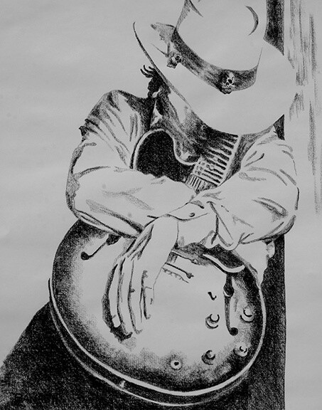 ELECTRIC BLUES NO. 16 | CANVAS | CHARCOAL | 3:4 RATIO
