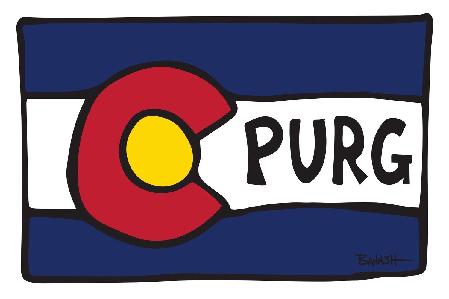 LOOSE CO FLAG PURG POSTCARD, Size: 4x6