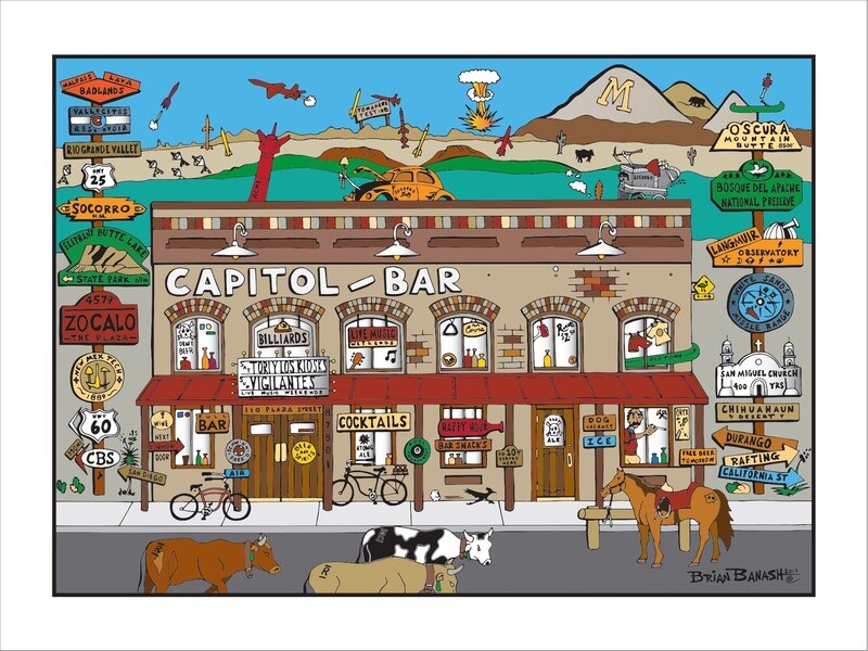CAPITOL BAR | LOOSE PRINT | 3:4 RATIO | LIFESTYLE | ILLUSTRATION
