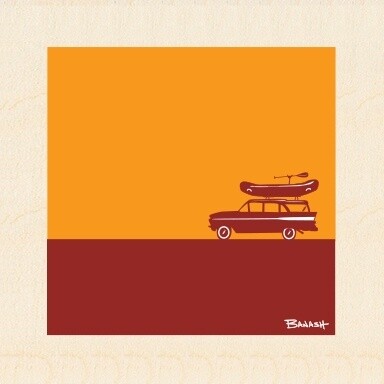 CATCH A RIVER RAFT RAMBLER WAGON | LOOSE PRINT | 1:3 RATIO | LIFESTYLE | ILLUSTRATION
