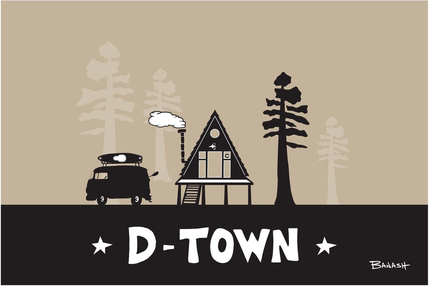 DURANGO RIVER HUT D-TOWN POSTCARD, Size: 4x6