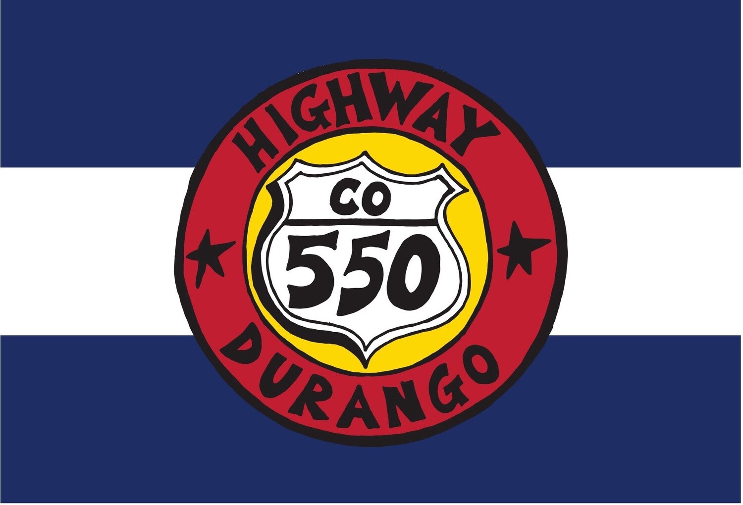 HWY 550 DURANGO ROUND CO FLAG POSTCARD, Size: 4x6