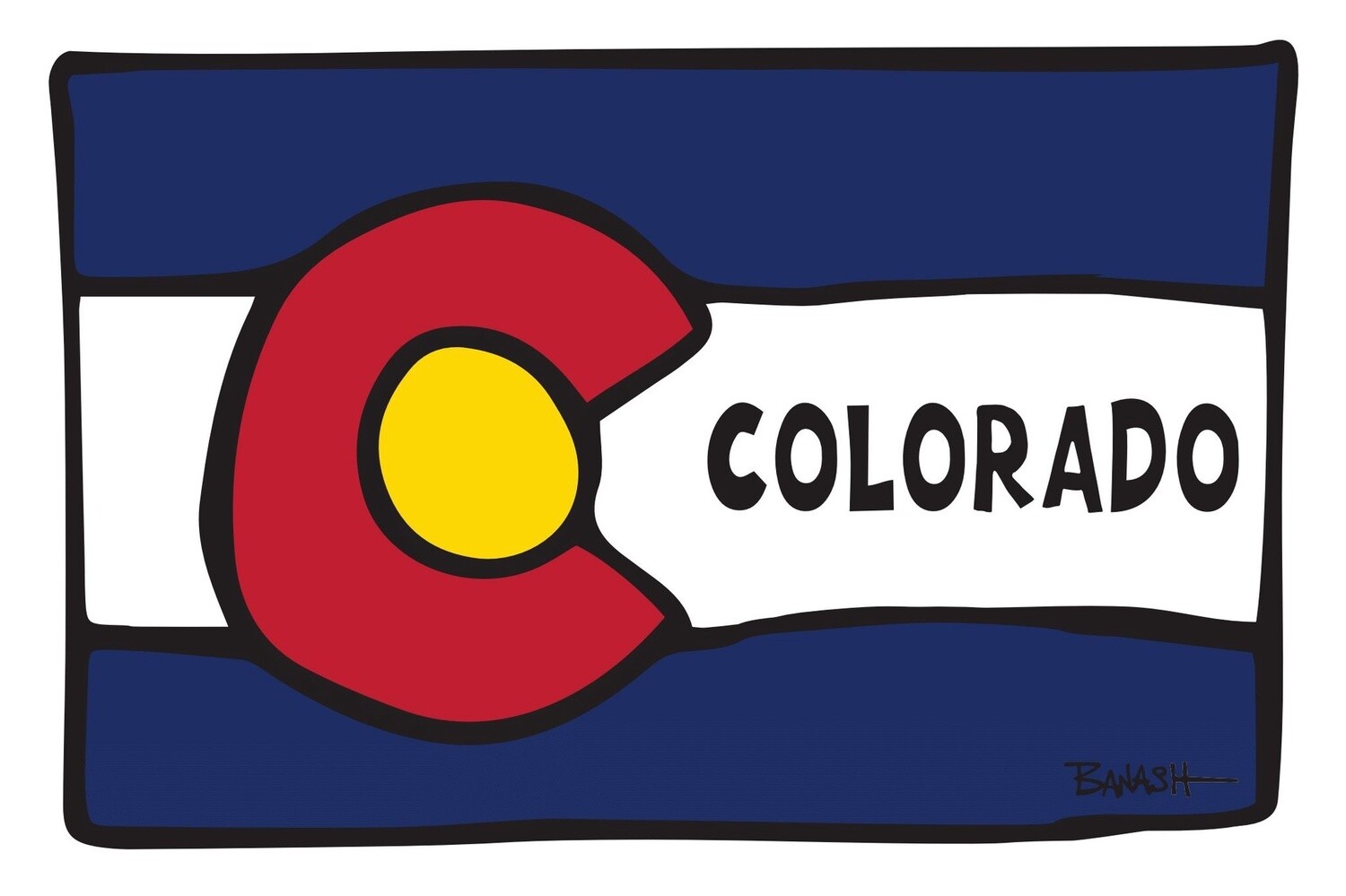 COLORADO CO HORIZ FLAG LOOSE POSTCARD, Size: 4x6