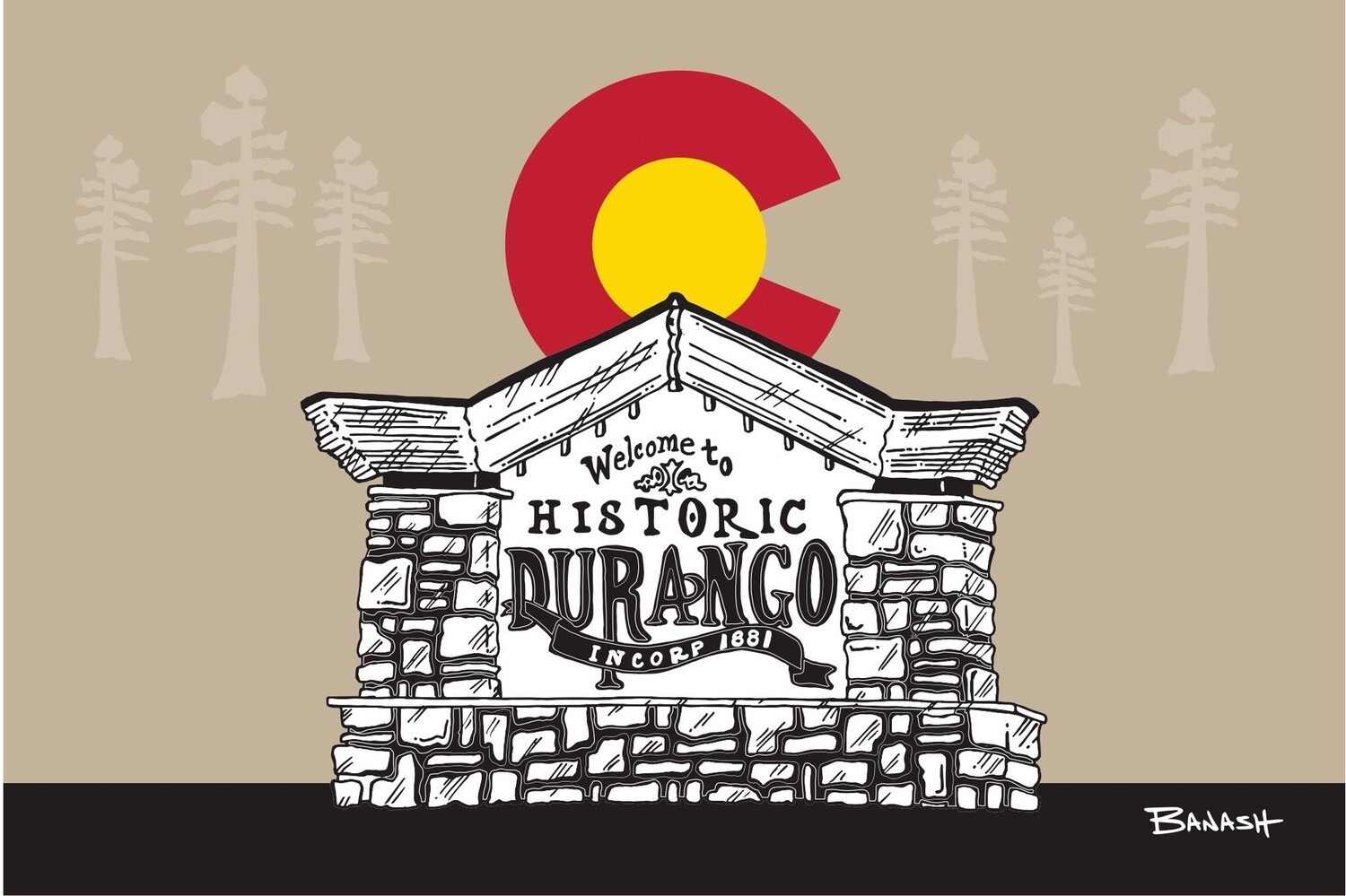 DURANGO STONE SIGN CO LOGO POSTCARD, Size: 4x6