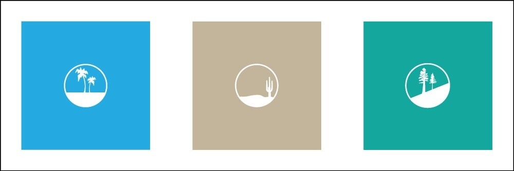 PALMS SAND DUNE CACTUS PINES SLOPE SKY SAND SEAFOAM | CANVAS | 1:3 RATIO | LIFESTYLE | ILLUSTRATION, Size: 4x12