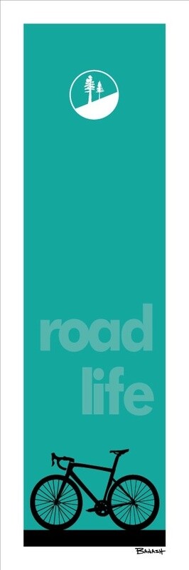 ROAD LIFE ROAD BIKE PINES SLOPE SEAFOAM | LOOSE PRINT | 1:3 RATIO | LIFESTYLE | ILLUSTRATION