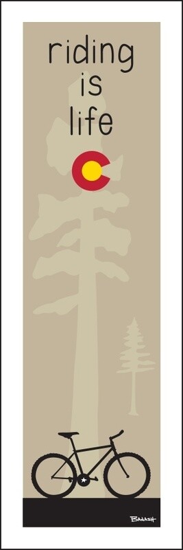 RIDING IS LIFE CO LOGO PINE MOUNTAIN BIKE | LOOSE PRINT | STOKED PHRASES | 1:3 RATIO | LIFESTYLE | ILLUSTRATION