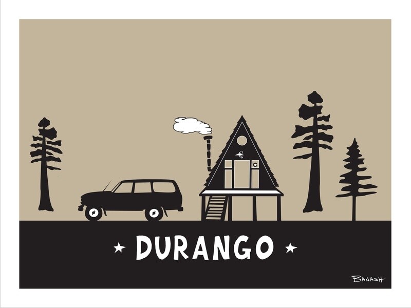 DURANGO LAND CRUISER A-FRAME HUT | CANVAS | 3:4 RATIO | LIFESTYLE | ILLUSTRATION