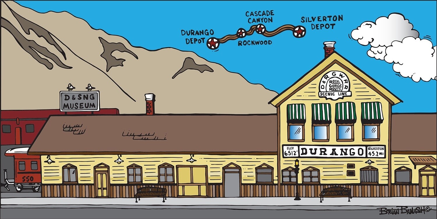 D&amp;SNG RR DEPOT COACH | LOOSE PRINT | 2:3 RATIO | D&amp;SNG | LIFESTYLE | ILLUSTRATION