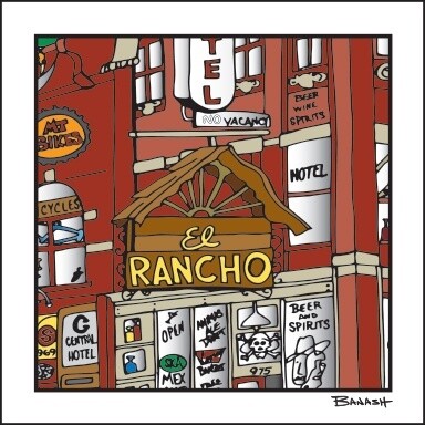 EL RANCHO SIGN | CANVAS | 1:1 RATIO | LIFESTYLE | ILLUSTRATION