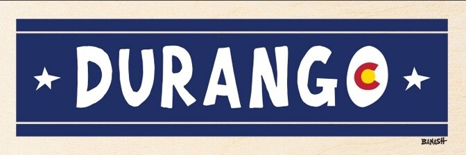 DURANGO BLUE COMP STRIPES CO LOGO INSIDE &quot;O&quot; | CANVAS | 1:3 RATIO | LIFESTYLE | ILLUSTRATION