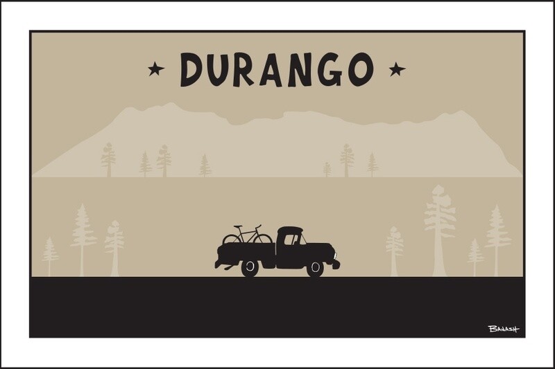 DURANGO MOUNTAIN BIKE PICKUP | LOOSE PRINT | 2:3 RATIO | LIFESTYLE | ILLUSTRATION