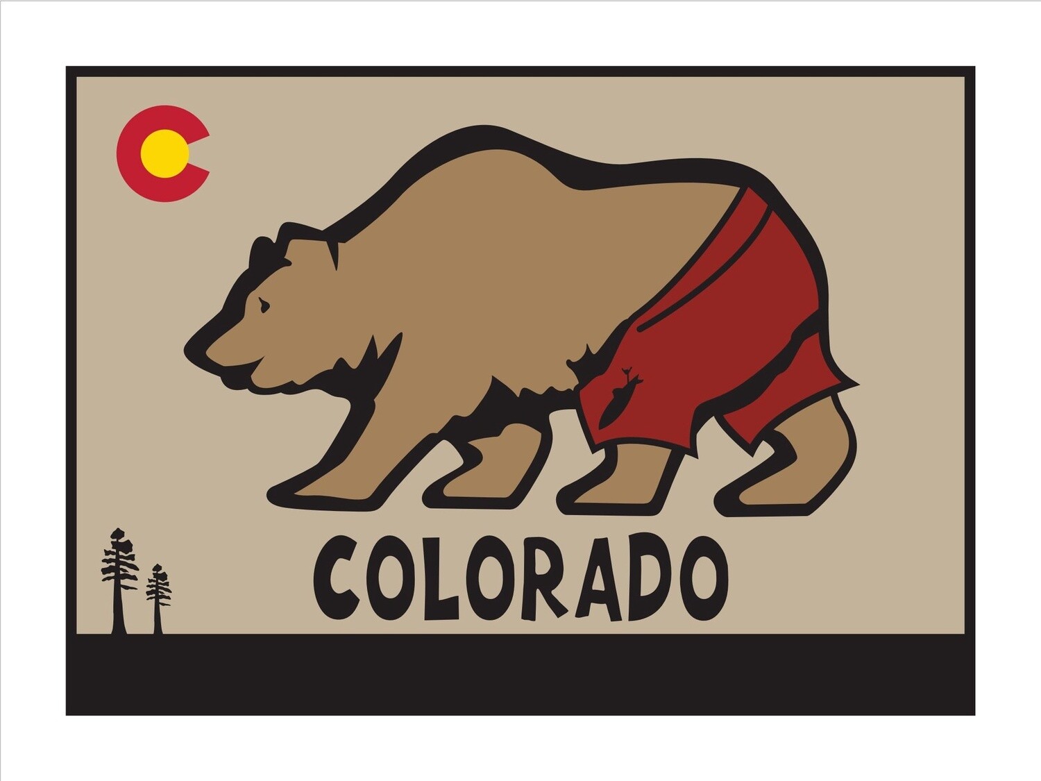 COLORADO RIVER BEAR | CANVAS | 3:4 RATIO | LIFESTYLE | ILLUSTRATION