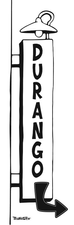 DURANGO VERT TOWN SIGN LAMP POST | LOOSE PRINT | 1:3 RATIO | LIFESTYLE | ILLUSTRATION