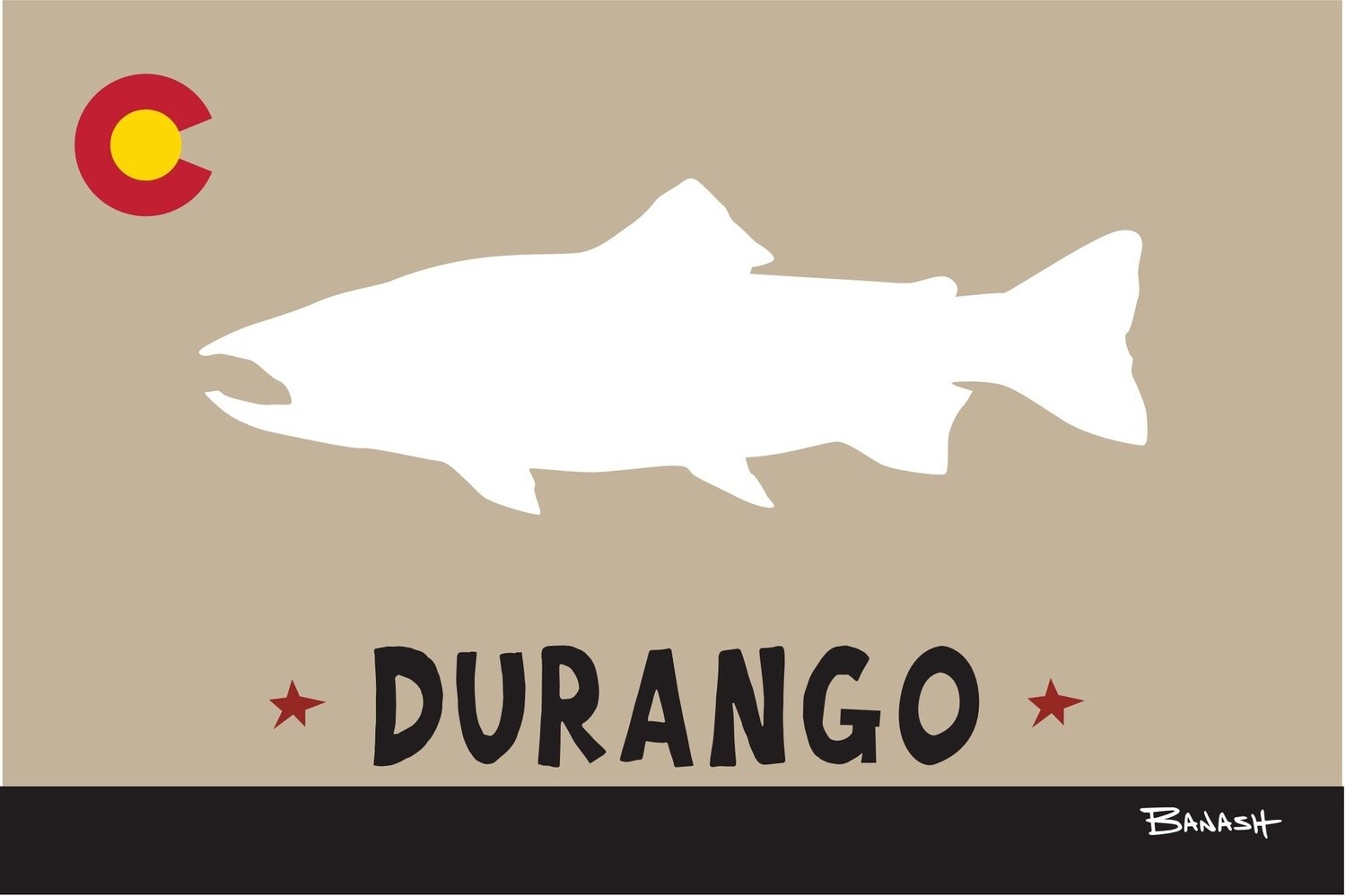 DURANGO TROUT CO LOGO POSTCARD, Size: 4x6