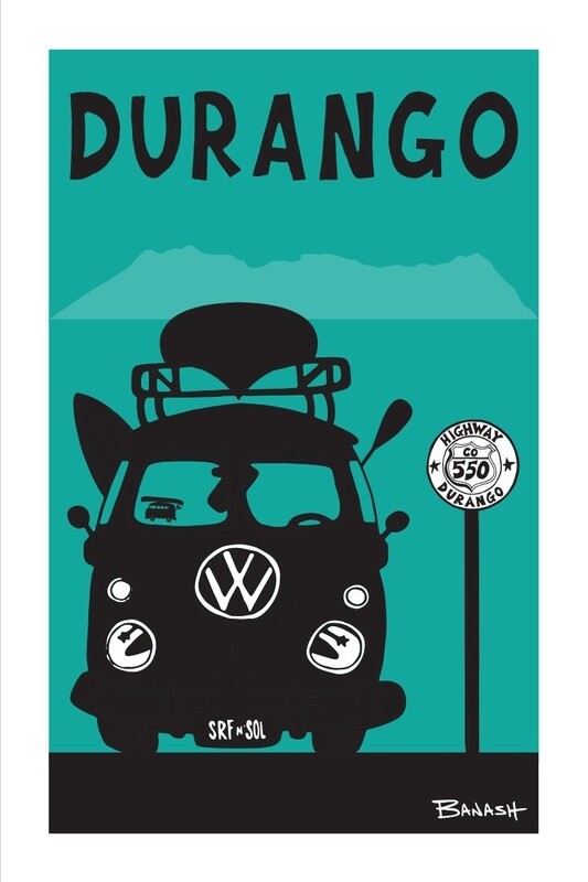 DURANGO LRG CANOE BUS GRILL 550 POST GREEN | LOOSE PRINT | 2:3 RATIO | LIFESTYLE | ILLUSTRATION