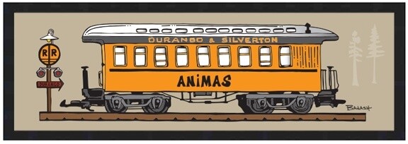 DSNG RR PASSENGER CAR ANIMAS | CANVAS | D&amp;SNG | 1:3 RATIO | LIFESTYLE | ILLUSTRATION
