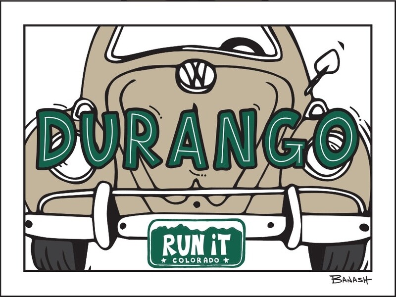 DURANGO RUN IT VW BUG LARGE GRILL | LOOSE PRINT | 2:3 RATIO | LIFESTYLE | ILLUSTRATION