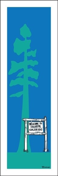COLORADO WELCOME SIGN PINE | LOOSE PRINT | 1:3 RATIO | LIFESTYLE | ILLUSTRATION