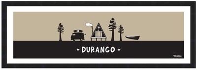 DURANGO A-FRAME HUT KAYAK BUS PINES | LOOSE PRINT | 1:3 RATIO | LIFESTYLE | ILLUSTRATION