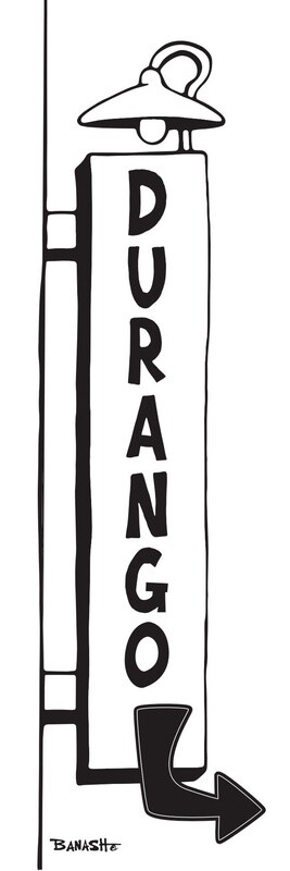 DURANGO VERT TOWN SIGN LAMP POST | CANVAS | 1:3 RATIO | LIFESTYLE | ILLUSTRATION