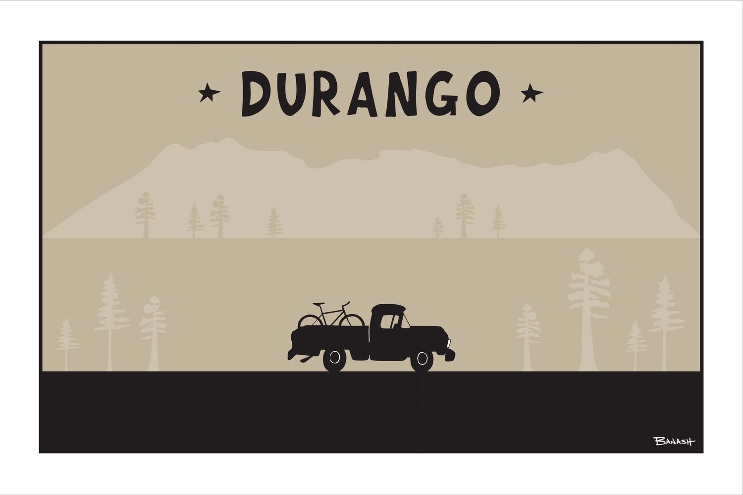 DURANGO MOUNTAIN BIKE PICKUP | CANVAS | 2:3 RATIO | LIFESTYLE | ILLUSTRATION