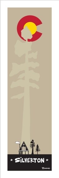 HUT LIFE SILVERTON PINE CO LOGO | LOOSE PRINT | 1:3 RATIO | LIFESTYLE | ILLUSTRATION