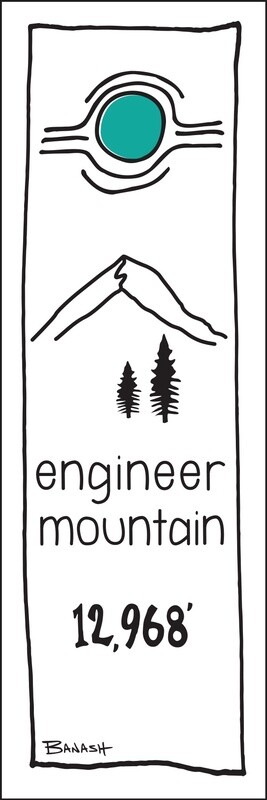 ENGINEER MOUNTAIN 12,968&#39; LINE SKETCH | CANVAS | 1:3 RATIO | LIFESTYLE | ILLUSTRATION