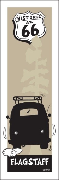 FLAGSTAFF HISTORIC AZ 66 BUS TAIL AIR | CANVAS | 1:3 RATIO | LIFESTYLE | ILLUSTRATION