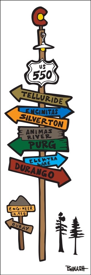 HWY 550 DURANGO TO TELLURIDE | LOOSE PRINT | 1:3 RATIO | LIFESTYLE | ILLUSTRATION