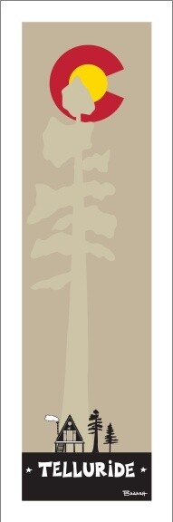 HUT LIFE TELLURIDE PINE CO LOGO | LOOSE PRINT | 1:3 RATIO | LIFESTYLE | ILLUSTRATION