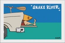 JACKSON HOLE SNAKE RIVER TAILGATE KAYAK GREM | LOOSE PRINT | 2:3 RATIO | LIFESTYLE | ILLUSTRATION