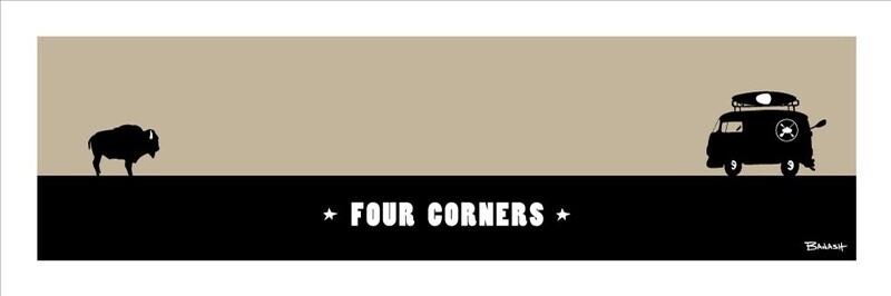 FOUR CORNERS BUFFALO KAYAK BUS | CANVAS | 1:3 RATIO | LIFESTYLE | ILLUSTRATION, Size: 4x12