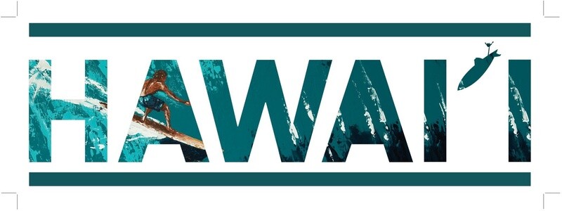 HAWAII (LEFT FACE) BARREL COMP STRIPE | LOOSE PRINT | PIONEERS OF SURF | ACRYLIC PAINTING | 1:3 RATIO