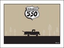 HWY 550 DURANGO SKI PICKUP | CANVAS | 3:4 RATIO | 2:3 RATIO | LIFESTYLE | ILLUSTRATION