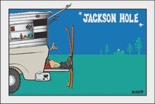 JACKSON HOLE SKI SHACK GREM | CANVAS | 2:3 RATIO | LIFESTYLE | ILLUSTRATION