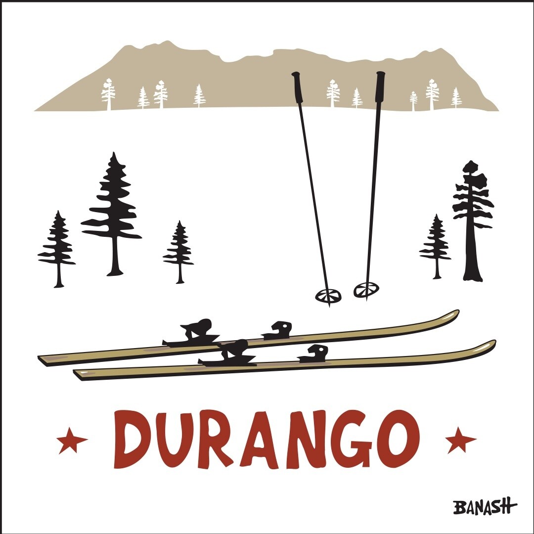 DURANGO SKIIS | CANVAS | 1:1 RATIO | LIFESTYLE | ILLUSTRATION, Size: 12x12