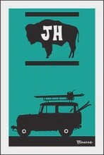 JACKSON HOLE JH BUFFALO SKI LAND CRUISER II | CANVAS | 2:3 RATIO | LIFESTYLE | ILLUSTRATION