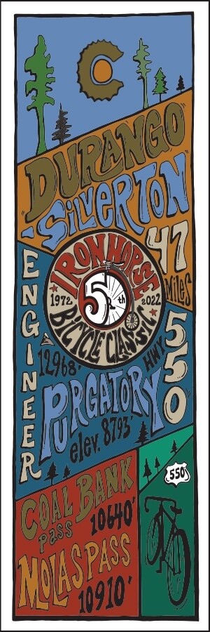 IRON HORSE BICYCLE CLASSIC 50TH ANNIV 47 ROUTE ELEVATIONS | CANVAS | 1:3 RATIO | LIFESTYLE | ILLUSTRATION