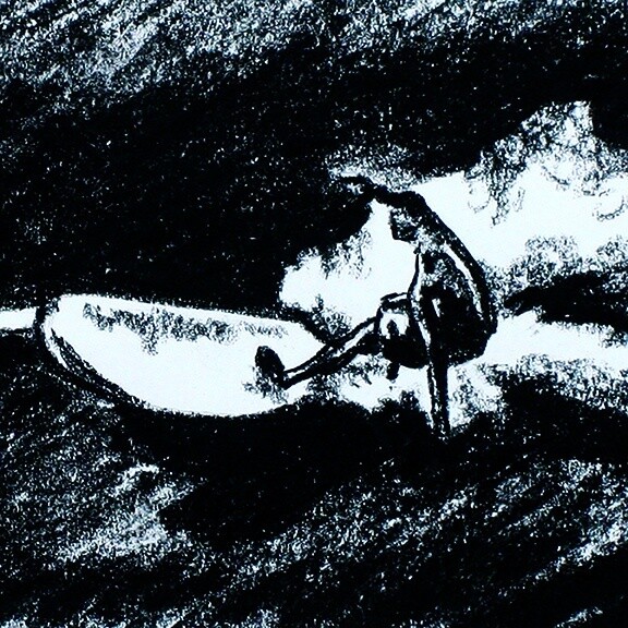 FREERIDER | LOOSE PRINT | CHARCOAL | PIONEERS OF SURF | 1:3 RATIO
