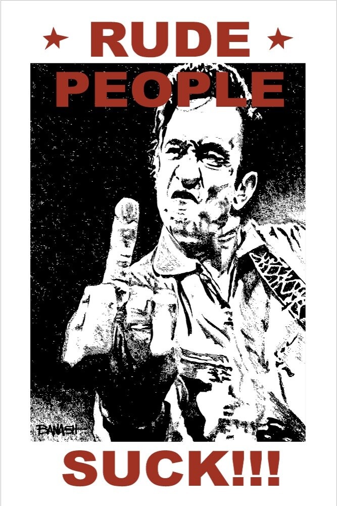COUNTRY NO. 3 &quot;RUDE PEOPLE SUCK&quot; | CANVAS | BLUES | ILLUSTRATION | 2:3 RATIO, Size: 4x6